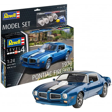 KIT PARA MONTAR REVELL MODEL SET PONTIAC FIREBIRD 1970 1/24 83 PEÇAS COMPLETO COM TINTAS COLA E PINCEL REV 67672